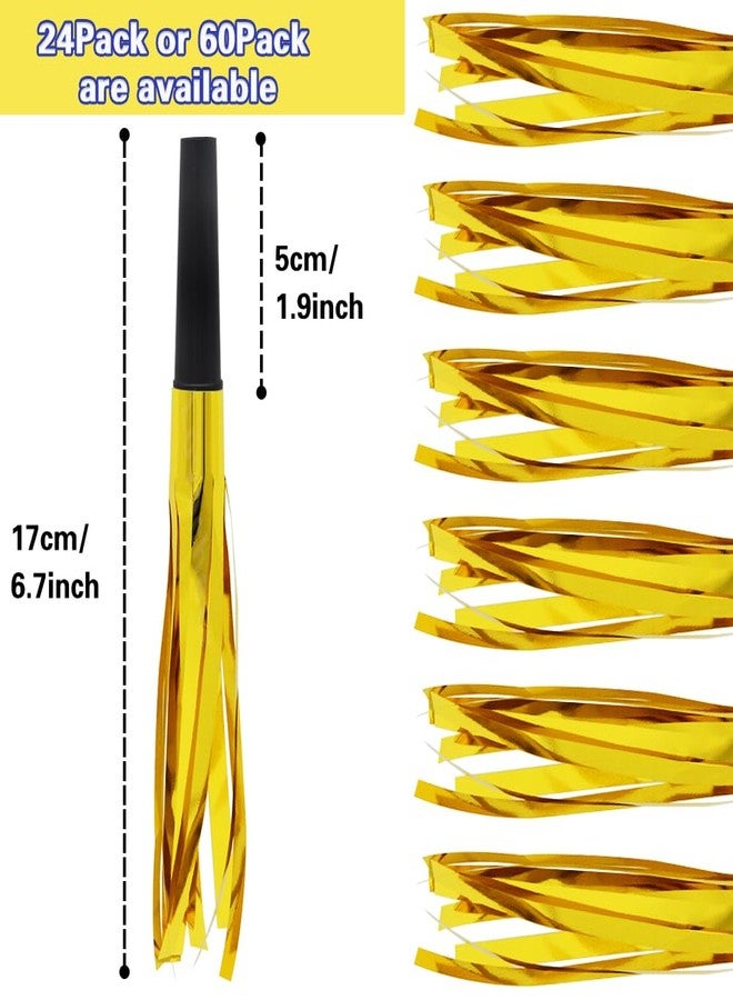 Lovecheer 24PCS Party Blowers Gold Noisemakers Horn Foil Fringed Blowouts Whistle for Wedding Birthday 2026 New Year Eve Christmas Sports Cheering - Image 2